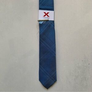 Calvin Klein Melange Blue Neck Tie with Clip, Color Blue, NWT